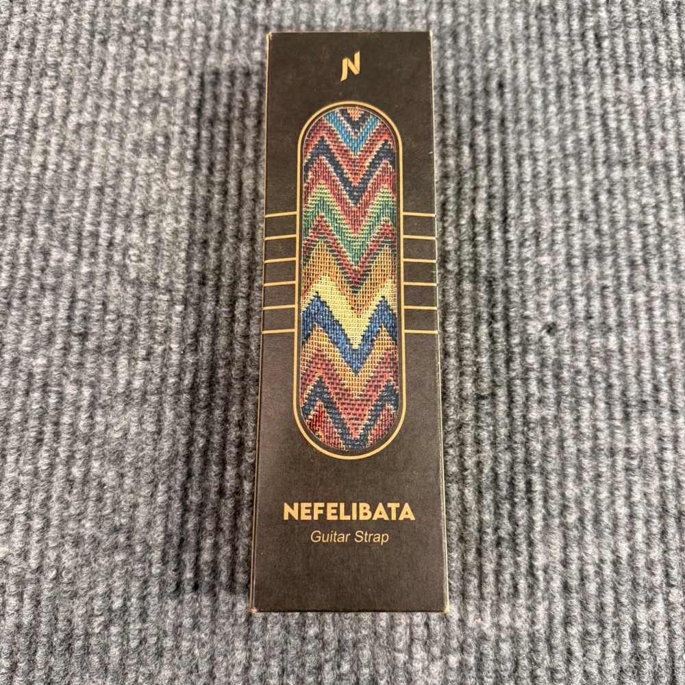 Nefelibata Guitar Strap Jacquard‎ Chevron Multicolor Vintage Style NIB Boho